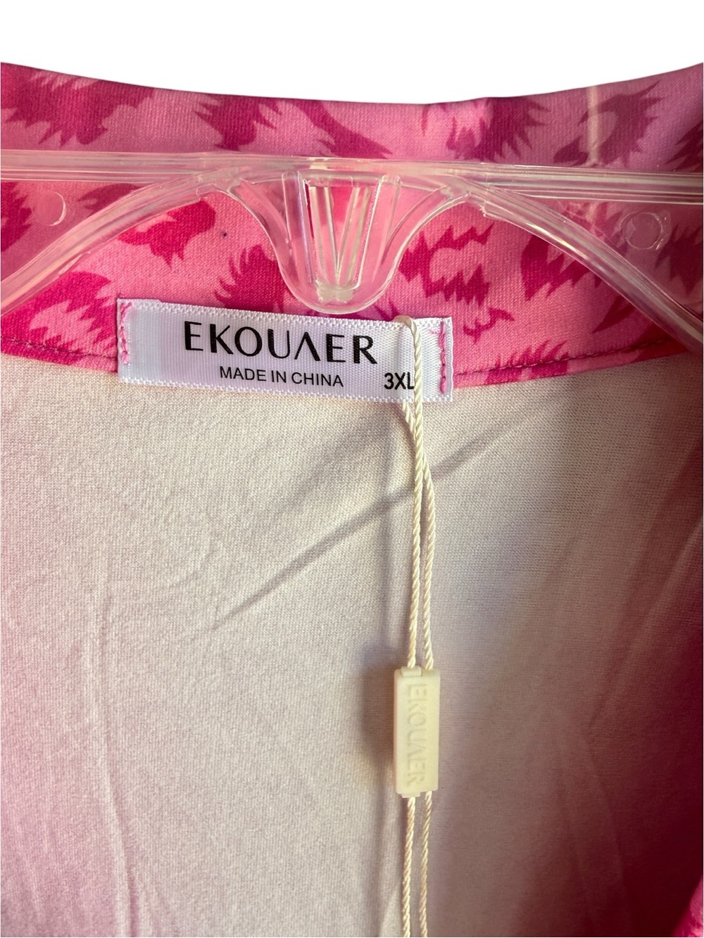 Ekouaer Nightgown for Women Button Sleep Shirt V Neck Pajama Dress Pink - Picture 8 of 13